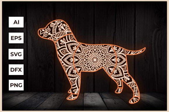 Labrador Dog 3d Multi-layer Mandala SVG Graphic 3D SVG By SVG Moon