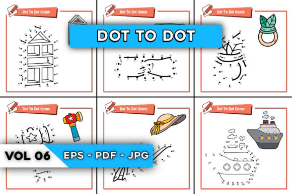10 Dot to Dot Games for Kids VOL 06 Graphic KDP Interiors By Frankie Online Store