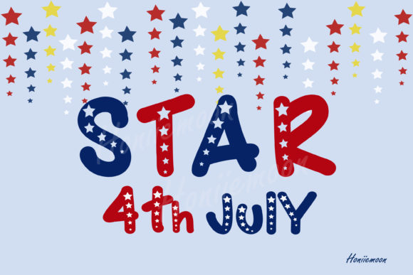 Star 4th July Display Font By ็Honeymons