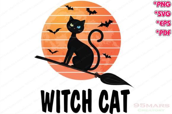 Witch Cat Graphic Crafts By Memo Design