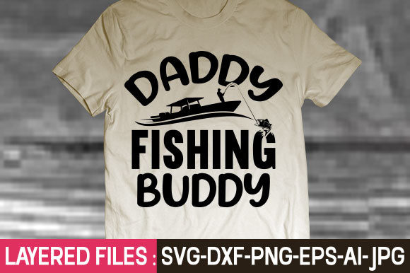 Daddy Fishing Buddy Svg Gráfico Modelos de Impressão Por GatewayDesign