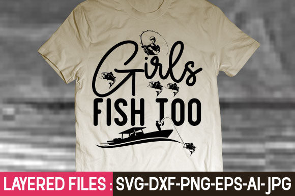 Girls Fish Too Svg Gráfico Modelos de Impressão Por GatewayDesign