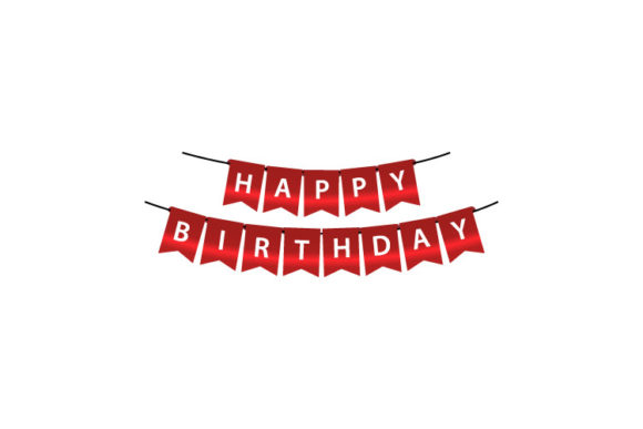 Red Happy Birthday Banner Bunting Design Graphic Graphic Templates By Muhammad Rizky Klinsman