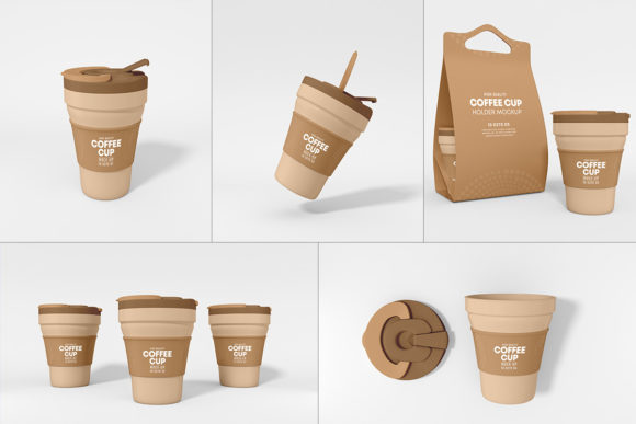 Coffee Cup Mockup Set Grafik Individuell gestaltete Produktmodelle (Mockups) Von xvector