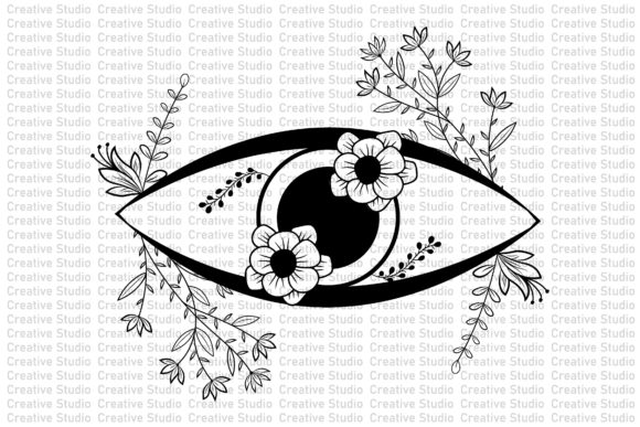 Cute Eye Wildflower SVG Design Vector Graphic Crafts By Creative_studio