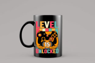 Level 15 Unlocked Grafika Rękodzieła Przez Custom T-Shirt Design 3