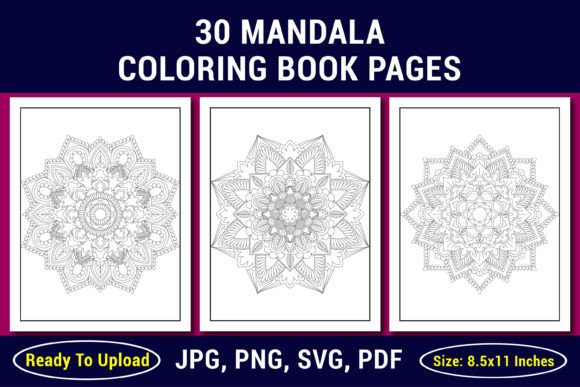 Mandala Coloring Pages, Coloring Book Grafika Kolorowanki i książki dla dorosłych Przez Mehedi Hassan