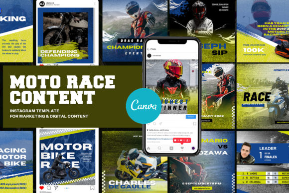 Motorcycle Racing Instagram | CANVA Graphic Web Elements By qohhaarqhaz