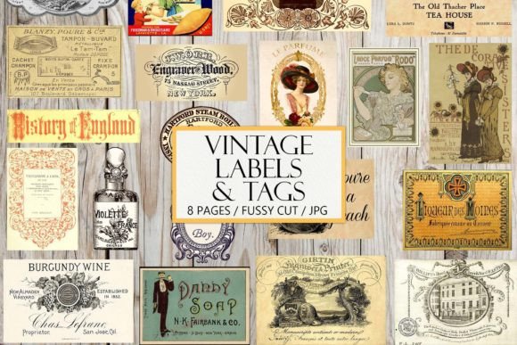 Vintage Labels and Tags Afbeelding Grafische Objecten van Hoge Kwaliteit Door Digital Attic Studio