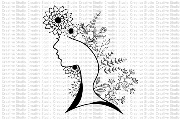 Women Girl Wildflower SVG Design Vector Graphic Crafts By Creative_studio
