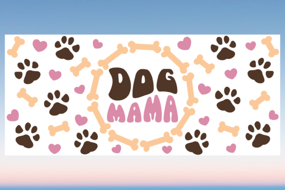 Dog Mama Mom 16oz Libbey Glass Wrap SVG Gráfico Manualidades Por Rare