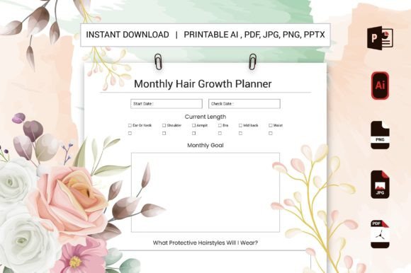 Monthly Hair Growth Planner Kdp Interior Graphic KDP Keywords By Graphic_hero