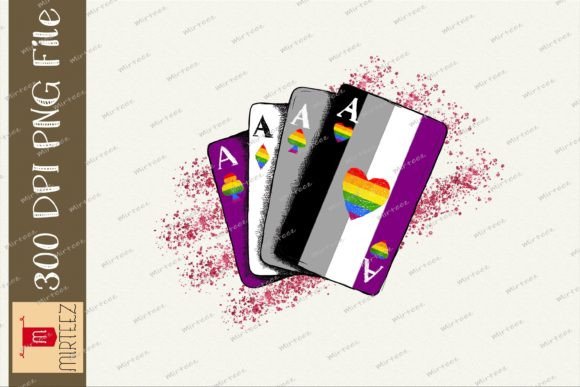 Asexual Ace Flag Playing Card Queer LGBT Graphic Crafts By Mirteez