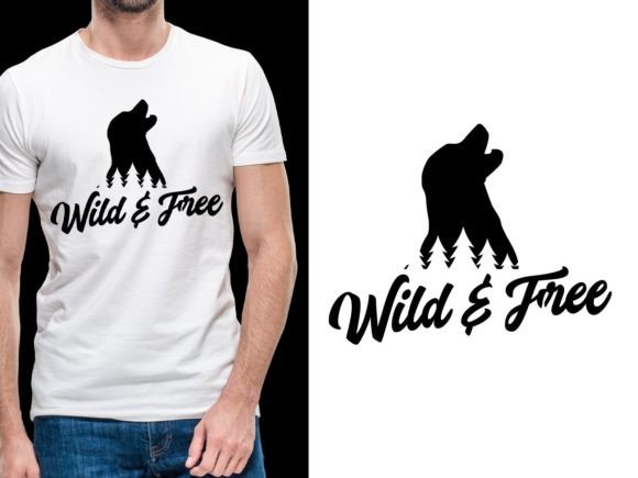 Wild and Free Adventure Tshirt Gráfico Designs de Camisetas Por sahirtshirt