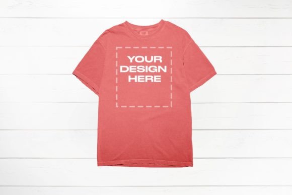 Bright Salmon Comfort Colors 1717 Mockup Graphic Product Mockups By CreativSupply