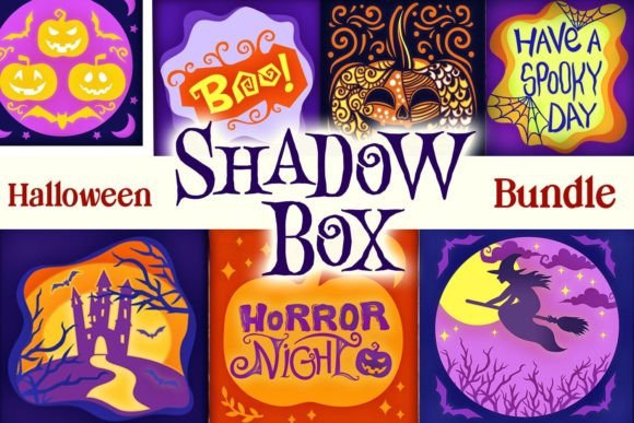 Halloween Shadow Box Bundle | 7 Items Illustration Boîte d'Ombre 3D Par tatiana.cociorva