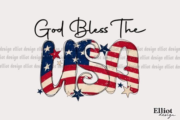 God Bless the USA PNG Graphic Print Templates By Pet Cave