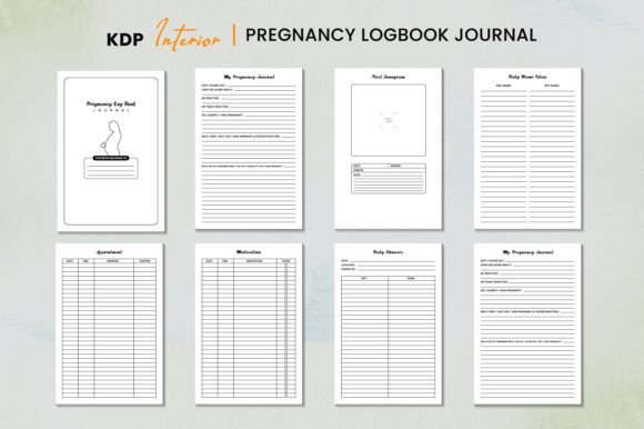 Pregnancy Log Book Journal KDP Interior Graphic KDP Interiors By Graphics Studio Zone