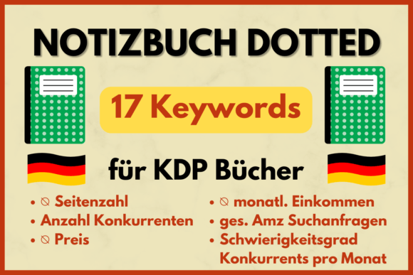 Dotted Notebook German KDP Keywords Graphic KDP Keywords By Deleya Design