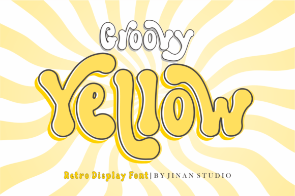 Groovy Yellow Display Font By jinanstd
