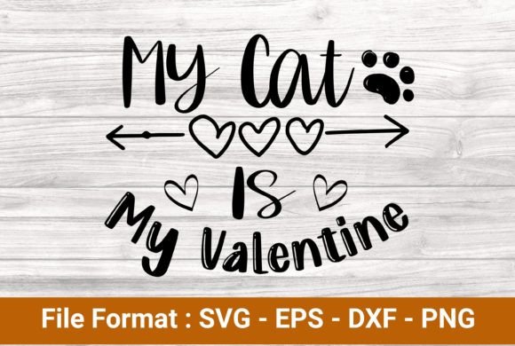 My Cat is My Valentine Free Illustration Modèles d'Impression Par tdesignark