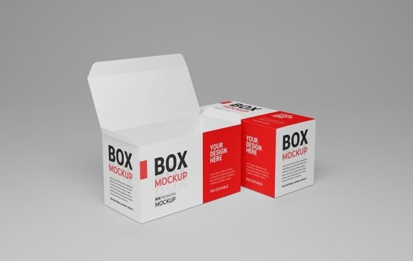 PSD Box Packaging Mockup Grafica Modelli di Prodotto Progettati su Misura Di sujhonsharma