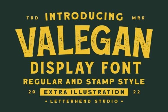 Valegan Font Display Font Di letterhend