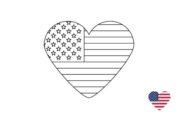 Coloring Independence Day Love Graphic Coloring Pages & Books Kids By custodestudio