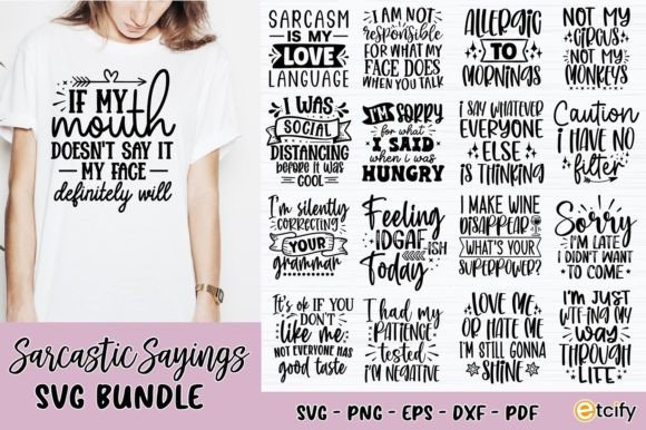 Sarcastic Sayings SVG Bundle Graphic Crafts By etcify