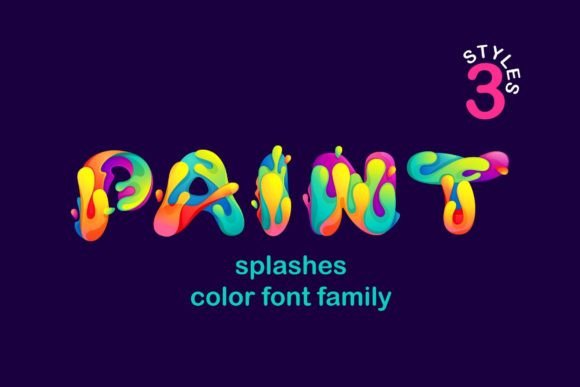 Paint Splashes Color Fonts Font By kaer_cf