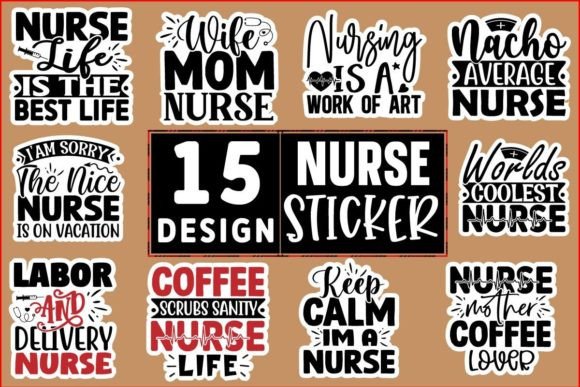 Nurse Stickers Design Bundle Graphic Crafts By SVG Print design