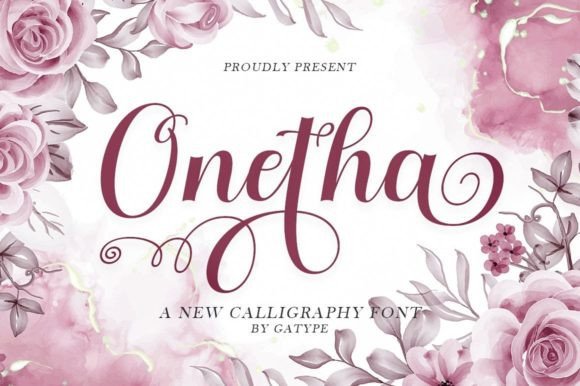 Onetha Script & Handwritten Font By gatype