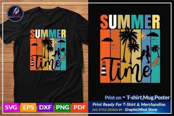 T Shirt - Summer Time Gráfico Manualidades Por GraphicMind