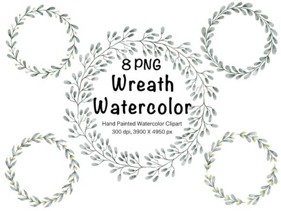 Wreath Watercolor Clipart PNG Graphic Illustrations By KissmeDiary