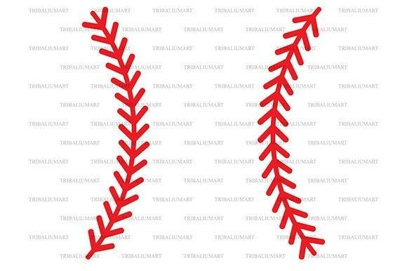 Baseball Laces (stitches) Gráfico Ilustraciones Imprimibles Por TribaliumArt