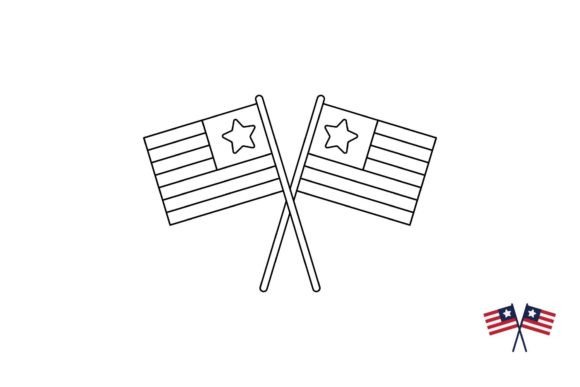 Coloring Independence Day Flag Graphic Coloring Pages & Books Kids By custodestudio