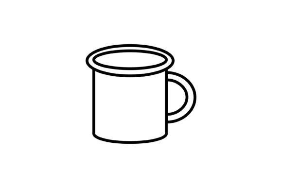 Cup or Mug Icon. Metal Camping Mug Grafika Ikony Przez Art's and Patterns
