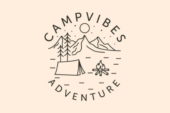 Adventure Camp Vibes Line Art Logo Illustration Logos Par garisium