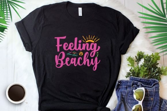 Feeling Beachy Illustration Designs de T-shirts Par Print Ready Store