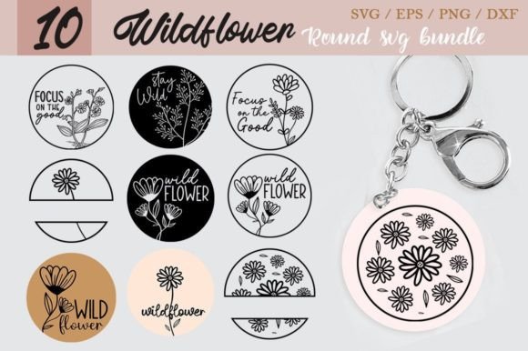 Free Wildflower Round SVG Bundle Graphic Crafts By Crafticy
