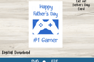 Father's Day Card - #1 Gamer Gráfico Modelos de Impressão Por heartsvgs 4