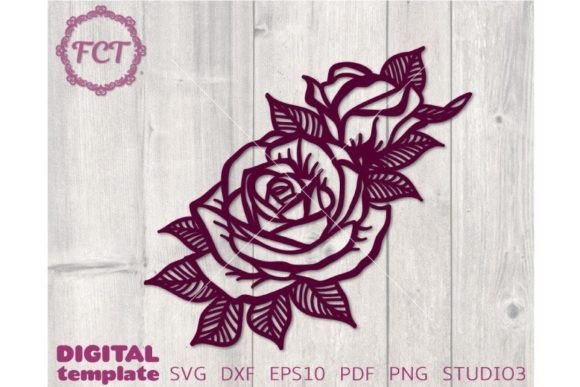 Floral SVG Bouquet Roses Flowers Cricut Illustration Artisanat Par Fine Cutting Templates