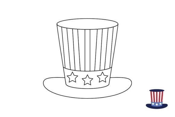 Coloring Independence Day Hat Graphic Coloring Pages & Books Kids By custodestudio