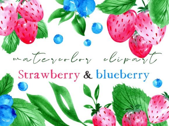 Summer Berries Watercolor Clipart Set Graphic Illustrations By Yelloo Fish