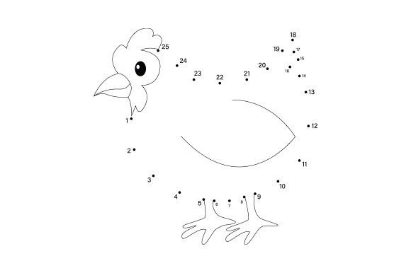 Dot-to-dot Chicken Dot to dot Craft Cut File By Creative Fabrica Crafts