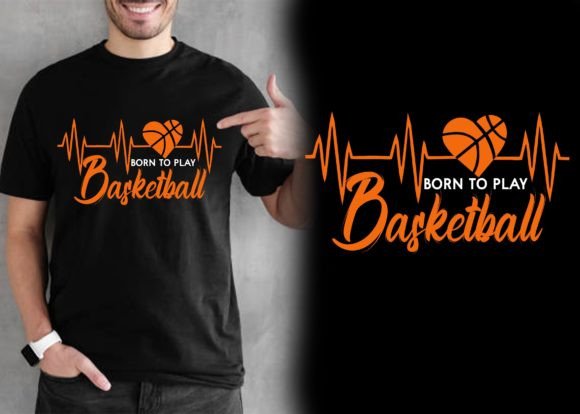 Basketball T-Shirt,Heartbeat Basketball Graphic T-shirt Designs By syedafatematujjuhura