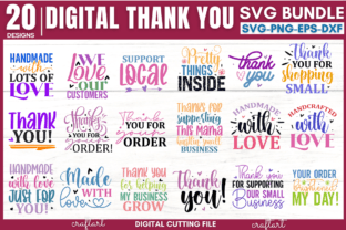 Thank You SVG Bundle, Thank You SVG Graphic Print Templates By CraftArt 1