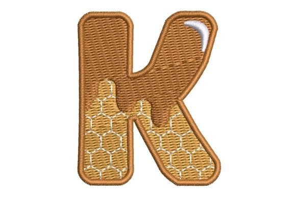 Honeycomb Effect Letter K Shapes Embroidery Design By K&K Embroidery and Gifts