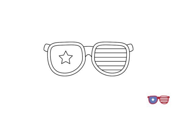 Coloring Independence Day Glasses Graphic Coloring Pages & Books Kids By custodestudio