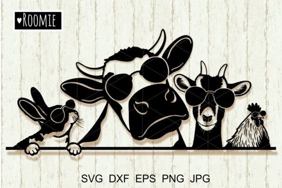 Cool Farm Animals with Sunglasses SVG Graphic Crafts By roomie